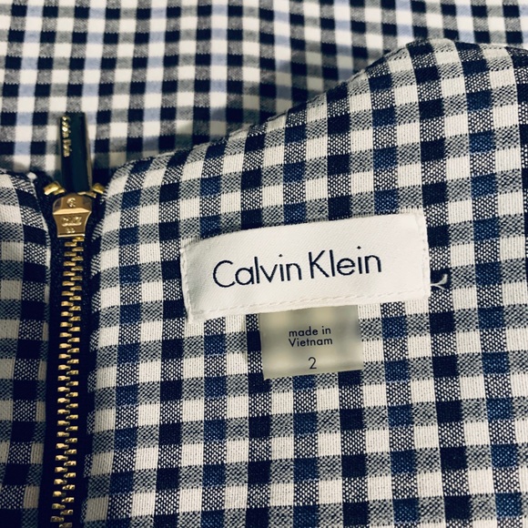 Calvin Klein V Neck Gingham Sheath Dress - Picture 7 of 7